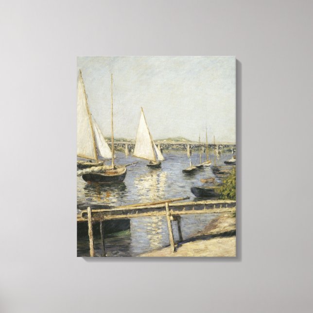 Sailboats at Argenteuil by Gustave Caillebotte Canvas Print (Front)