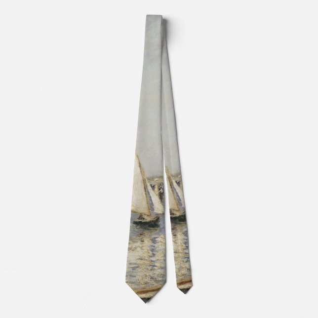 Sailboats at Argenteuil by Gustave Caillebotte Tie (Front)