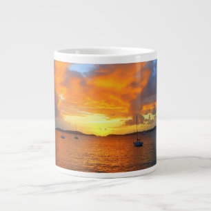 Sailboats at Golden Sunset Mug