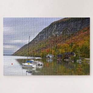 Sailboats at Rest on Lake Willoughby, Vermont Jigsaw Puzzle