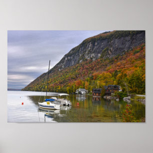 Sailboats at Rest on Lake Willoughby, Vermont Poster