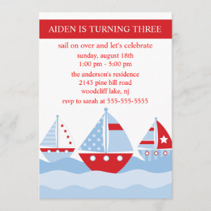 SAILBOATS Birthday Invitation