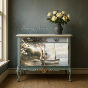 Sailboats by the Shore Decoupage Tissue Paper