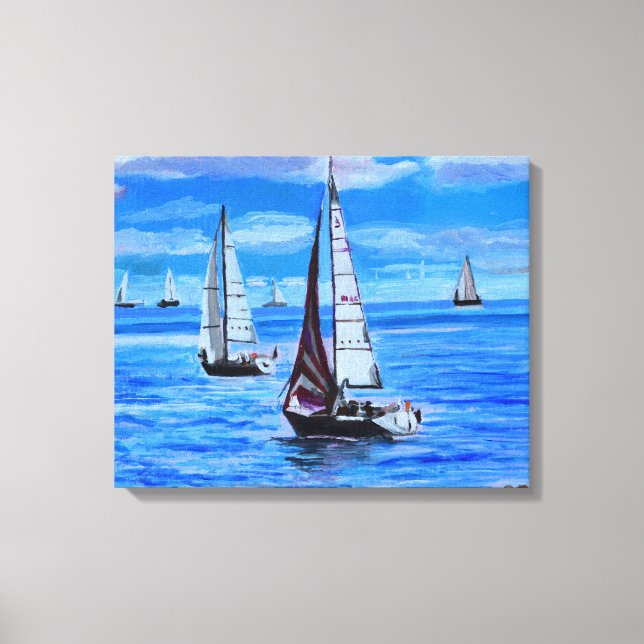 Sailboats Canvas Print (Front)