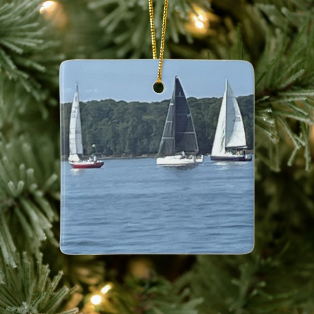 Sailboats  ceramic ornament (Tree)