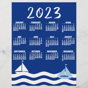 Sailboats Day Calendar 2023 Calendar Flyer