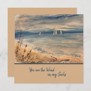 Sailboats Flat Greeting Card