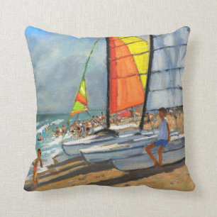 Sailboats Garrucha Spain Cushion