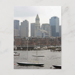 Sailboats in Boston Harbour Postcard