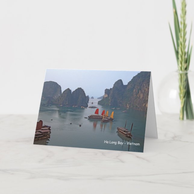 Sailboats in Ha Long Bay - Vietnam, Asia Card (Front)