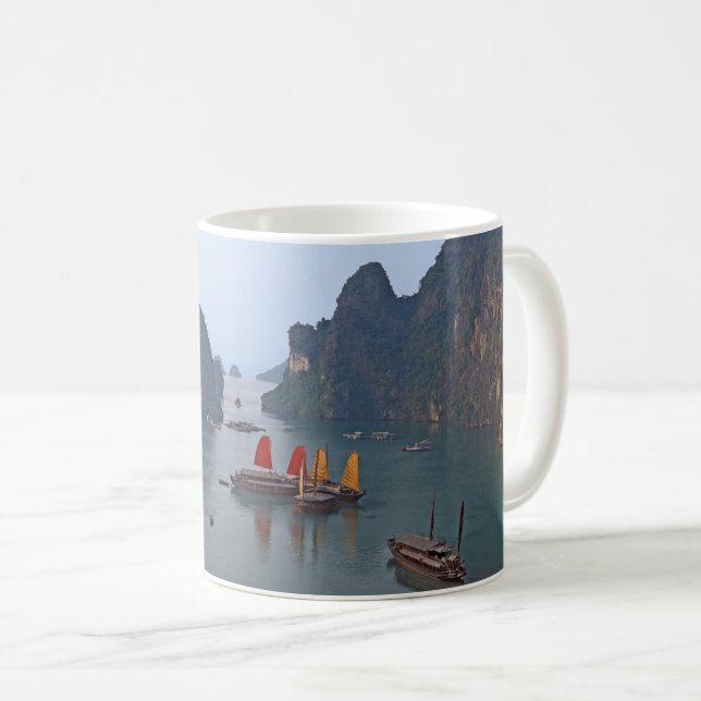 Sailboats in Ha Long Bay - Vietnam, Asia Coffee Mug (Front Right)