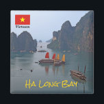 Sailboats in Ha Long Bay - Vietnam, Asia Magnet<br><div class="desc">View of sailboats from surprise cave in Ha Long Bay - Vietnam</div>