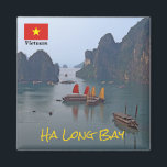Sailboats in Ha Long Bay - Vietnam, Asia Magnet<br><div class="desc">View of sailboats from surprise cave in Ha Long Bay - Vietnam</div>