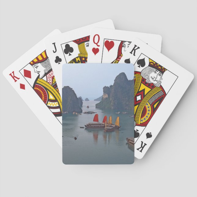 Sailboats in Ha Long Bay - Vietnam, Asia Playing Cards (Back)