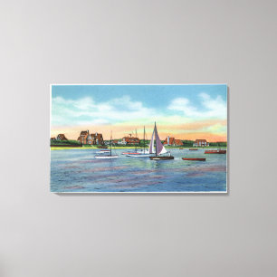 Sailboats in Lewis Bay, Englewood Beach View Canvas Print