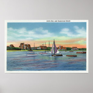 Sailboats in Lewis Bay, Englewood Beach View Poster