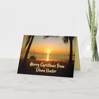 Sailboats in Sunset Christmas Australia Holiday Card