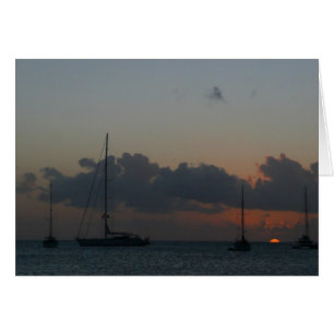 Sailboats in Sunset Tropical Seascape