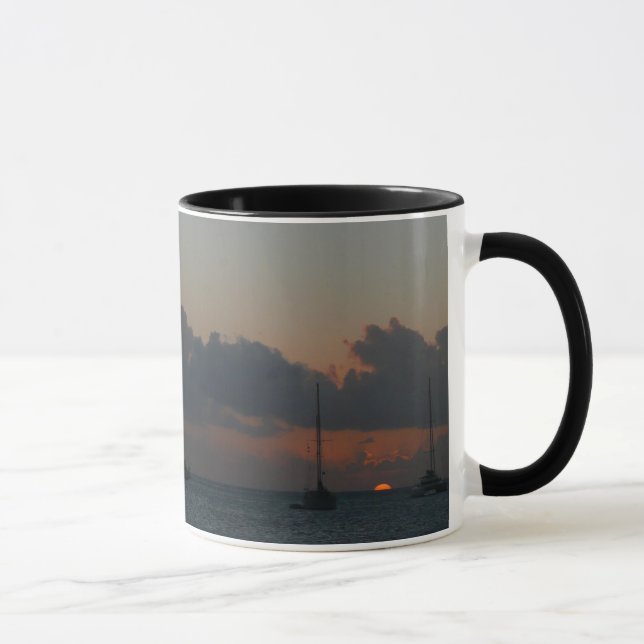 Sailboats in Sunset Tropical Seascape Mug (Right)