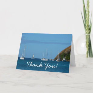 Sailboats in the Bay Thank You Card
