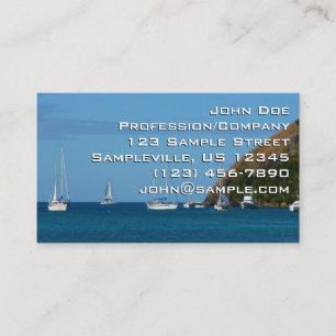 Sailboats in the Bay White and Blue Nautical Business Card
