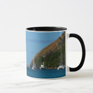 Sailboats in the Bay White and Blue Nautical Mug