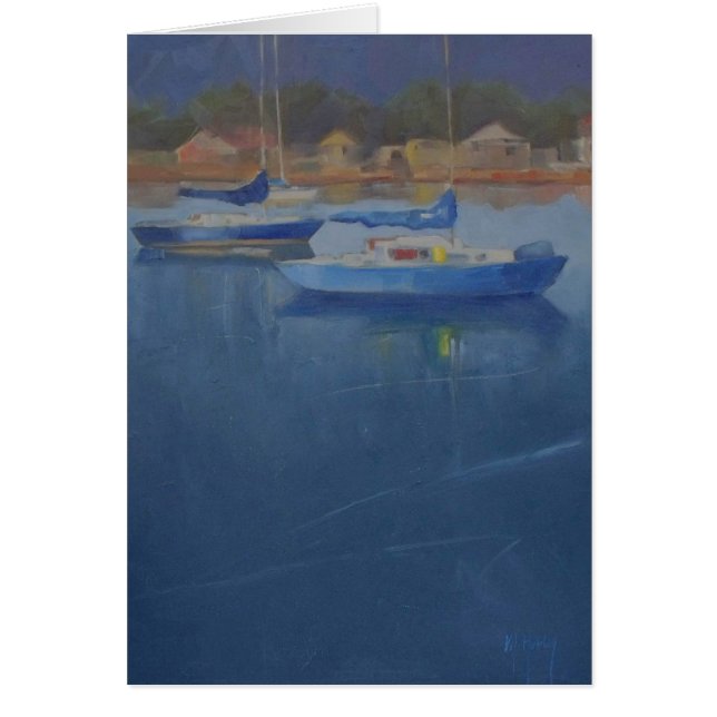 Sailboats in the blue harbour (Front)