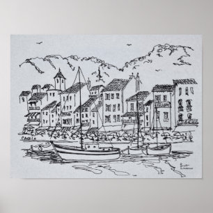 Sailboats in the Harbour Cassis, France Poster