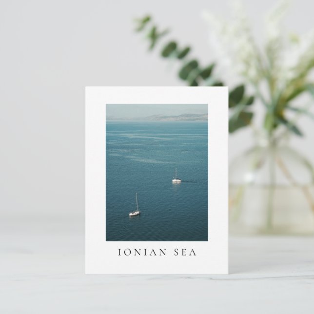 Sailboats in the Ionian sea, near Corfu Postcard (Standing Front)