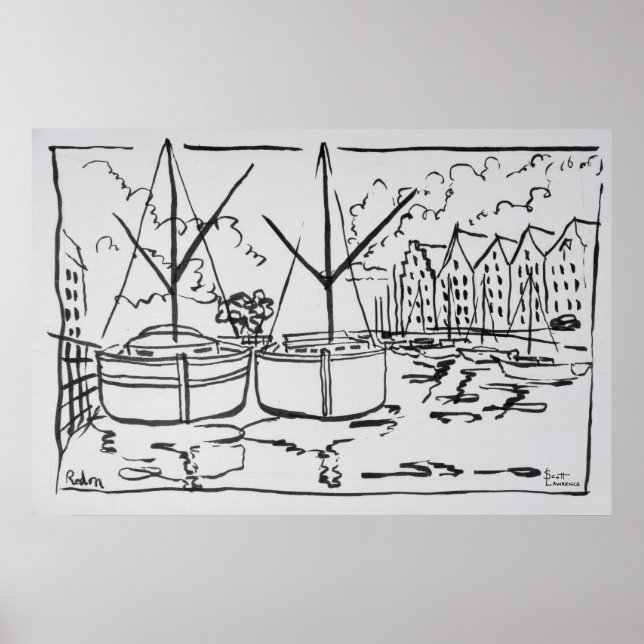 Sailboats | La Vilaine River, Redon, Brittany Poster (Front)