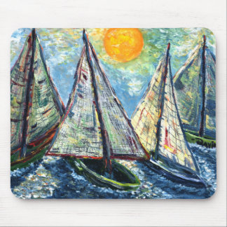 sailboats mousepad