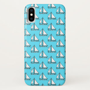 Sailboats On Blue Sea Pattern iPhone X Case