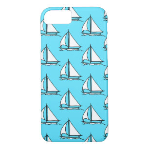 Sailboats On Blue Sea Pattern iPhone 8/7 Case