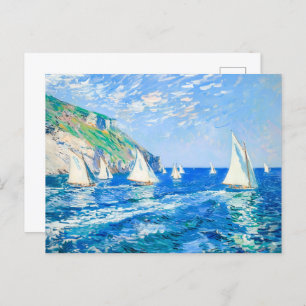 Sailboats on Calm Waters - Impressionist Painting Postcard