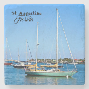 Sailboats on Matanzas Bay St. Augustine Florida Stone Coaster