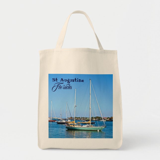 Sailboats on Matanzas Bay St. Augustine Florida Tote Bag (Front)