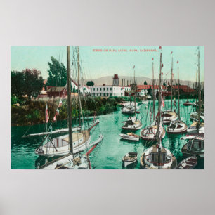 Sailboats on Napa River SceneNapa, CA Poster