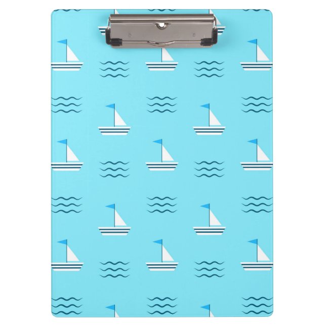 Sailboats On The Blue Sea Pattern Clipboard (Front)