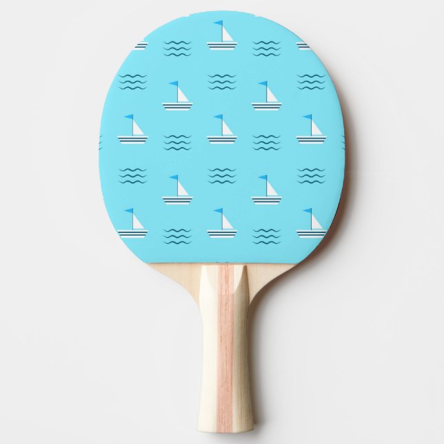 Sailboats On The Blue Sea Pattern Ping Pong Paddle (Front)