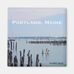 Sailboats On The Coast of Old Port, Portland Maine Magnet