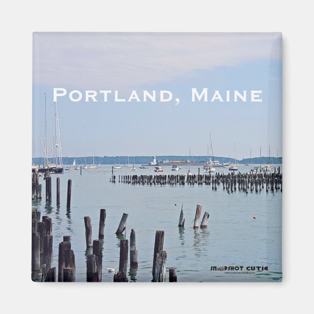 Sailboats On The Coast of Old Port, Portland Maine Magnet (Front)