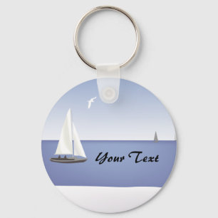 Sailboats on the Horizon Keychain