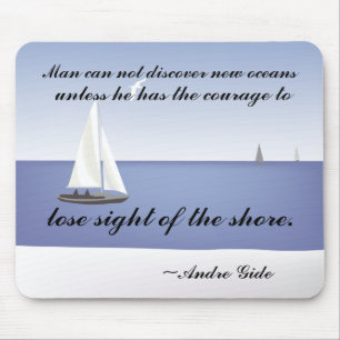 Sailboats on the Horizon Mousepad Quote