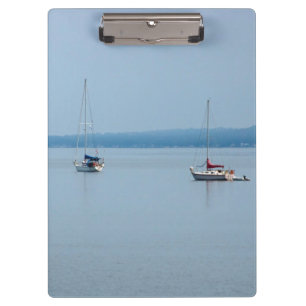 Sailboats on the river clipboard
