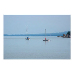 Sailboats on the river photo print