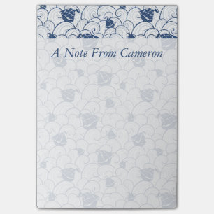 Sailboats On The Sea Pattern Add Your Name Post-it Notes