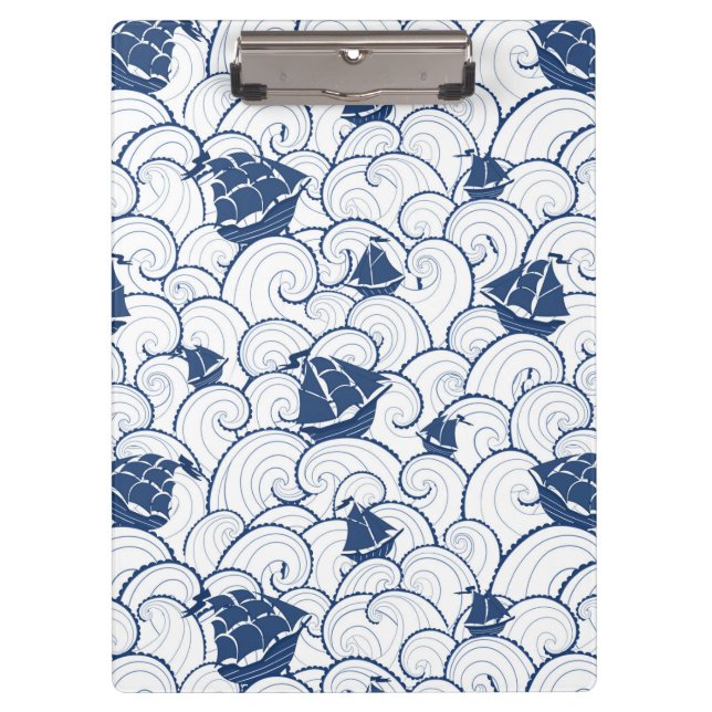 Sailboats On The Sea Pattern Clipboard (Front)