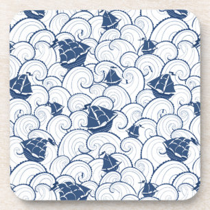 Sailboats On The Sea Pattern Coaster
