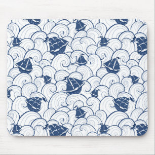 Sailboats On The Sea Pattern Mouse Mat