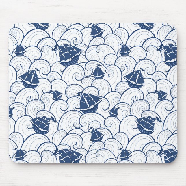 Sailboats On The Sea Pattern Mouse Mat (Front)